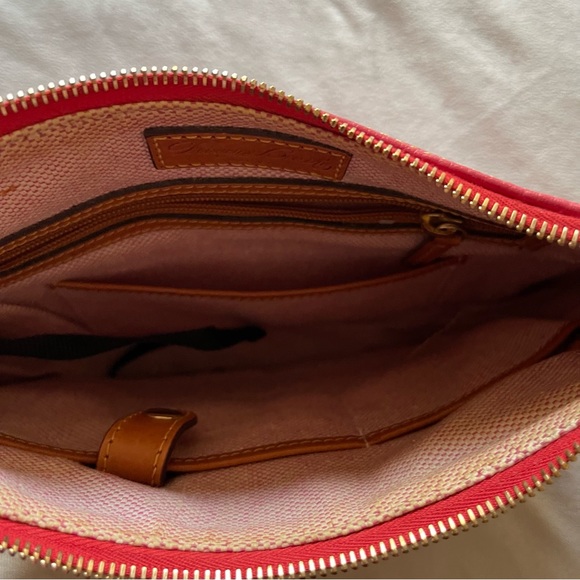Dooney and Bourke pink pebble leather with a camel colored smooth leather strap - Picture 11 of 15